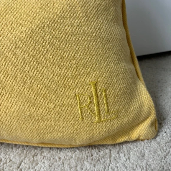Ralph Lauren yellow oblong pillow cover - Picture 3 of 11